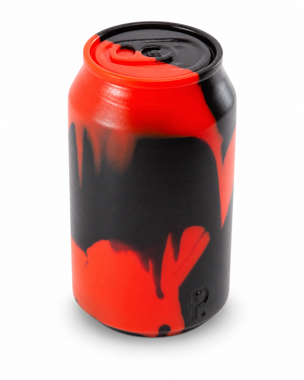 Red and black silicone can-shaped toy with a moulded ring-pull top and Phreak logo on white.