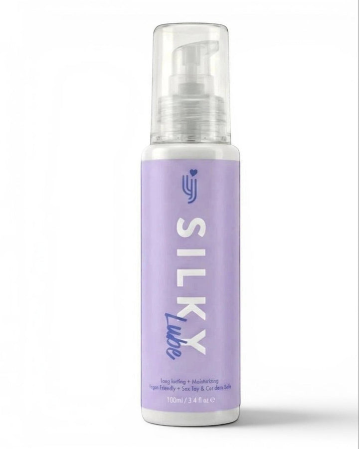 P.C Manufacturing Ltd Loving Joy Silky water-based lubricant in a light purple 100ml pump bottle