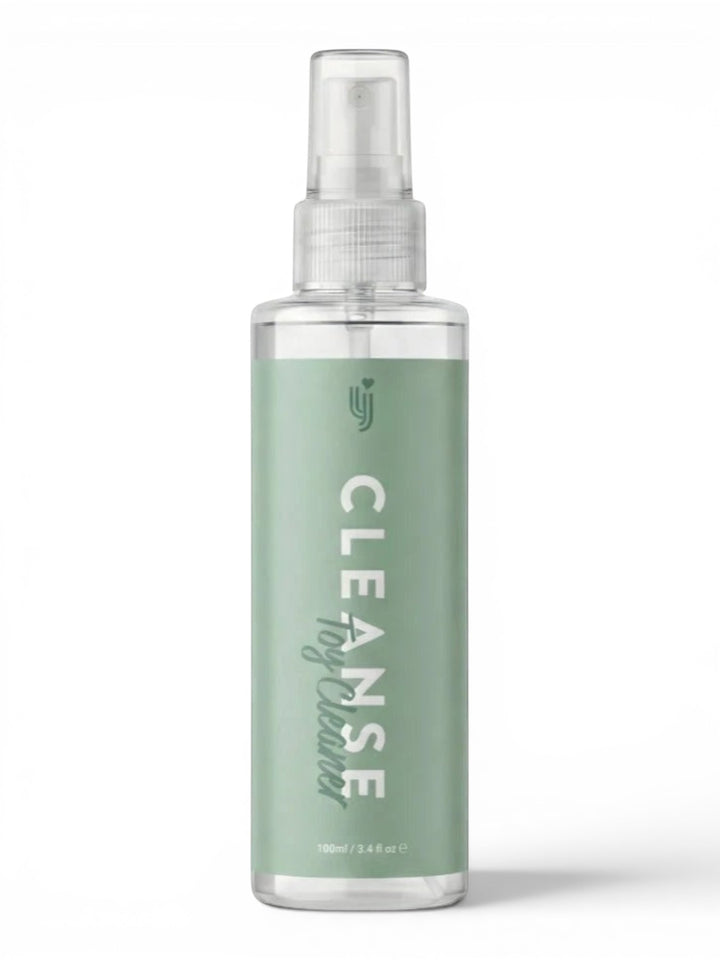 P.C Manufacturing Ltd Loving Joy Cleanse Toy Cleaner 100ml spray bottle with a light green label.